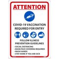 Nmc NMC COVID-19 Vaccination Required for Entry Sign, Aluminum, 14 X 10 M639AB